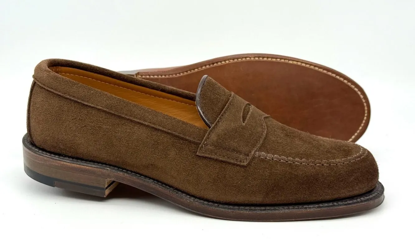 6175F - Penny Loafer in Humus Suede sold by Alden on Madison