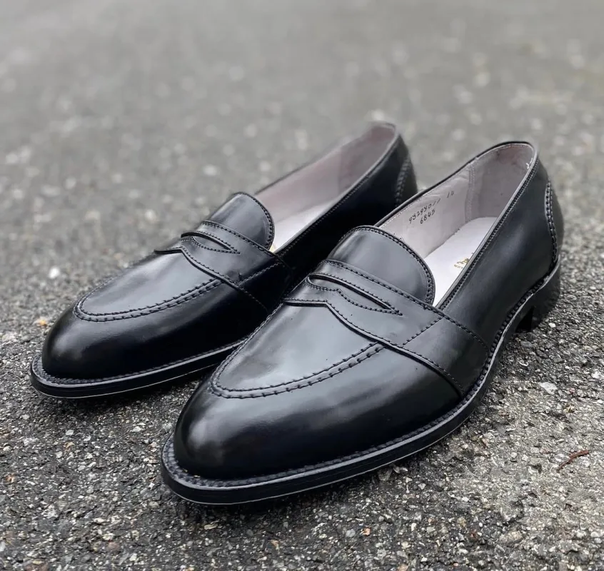 6845 - Full Strap Loafer in Black Shell Cordovan sold by Alden on Madison