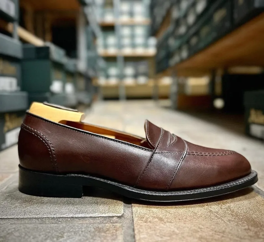 686 - Full Strap Loafer in Brown Calfskin sold by Alden on Madison
