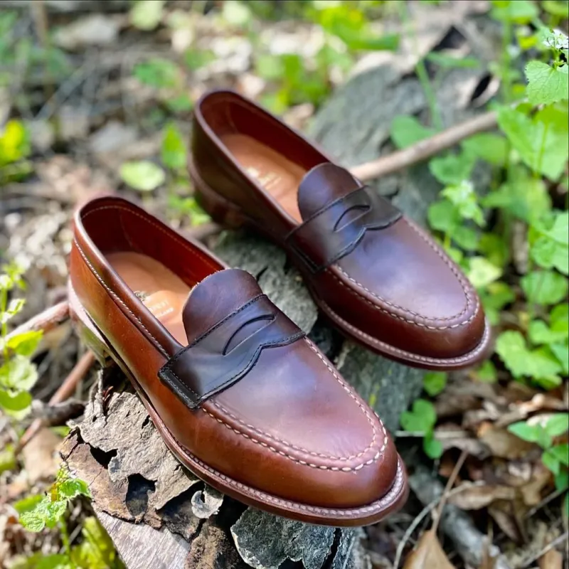 17831F - Unlined Leisure Hand Sewn in  Brown Chromexcel sold by Alden on Madison