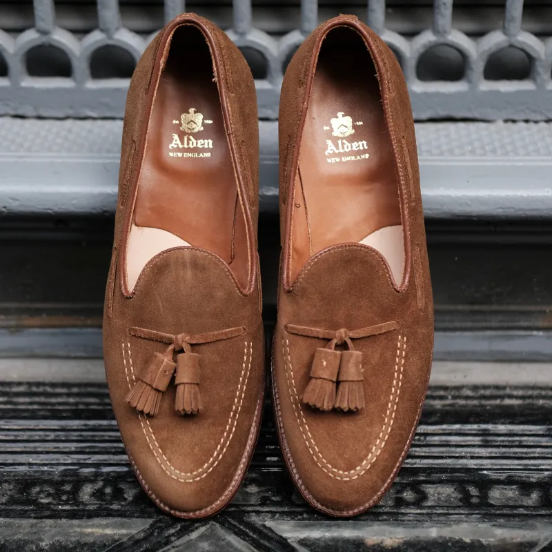 3403 - Tassel Loafer in Snuff Suede sold by Alden on Madison