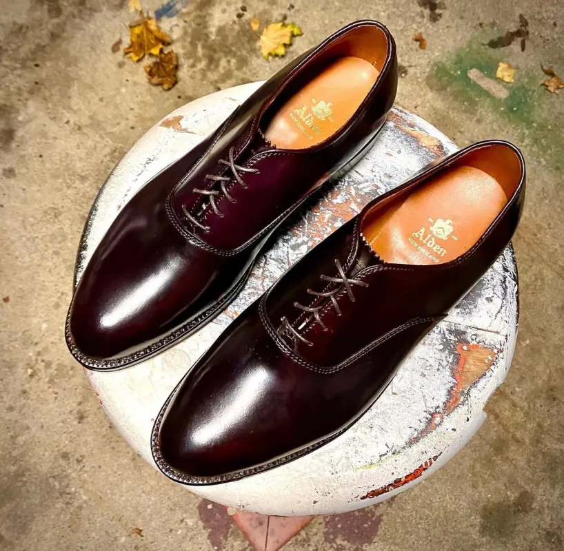 934 - Plain Toe Bal in Color 8 Shell sold by Alden on Madison