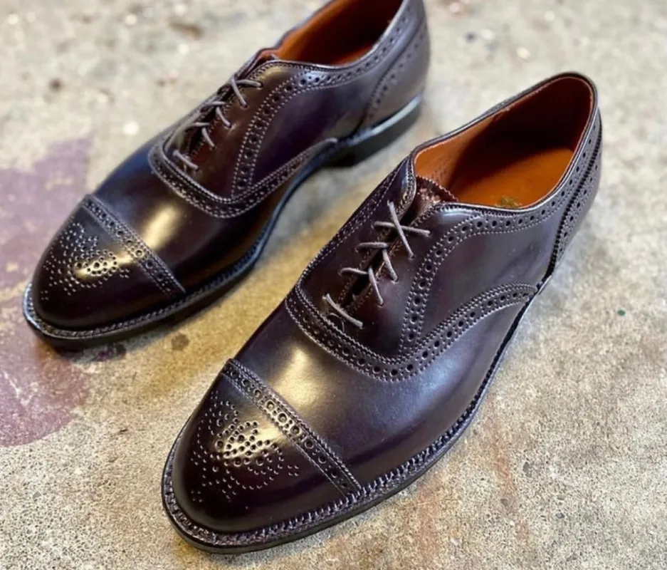 9854 - Medallion Cap Toe Bal in Color 8 Shell Cordovan sold by Alden on Madison