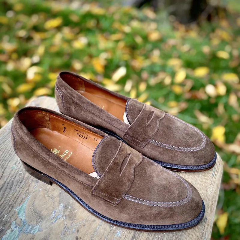 9697F - Flex Penny Loafer in Brown Suede sold by Alden on Madison