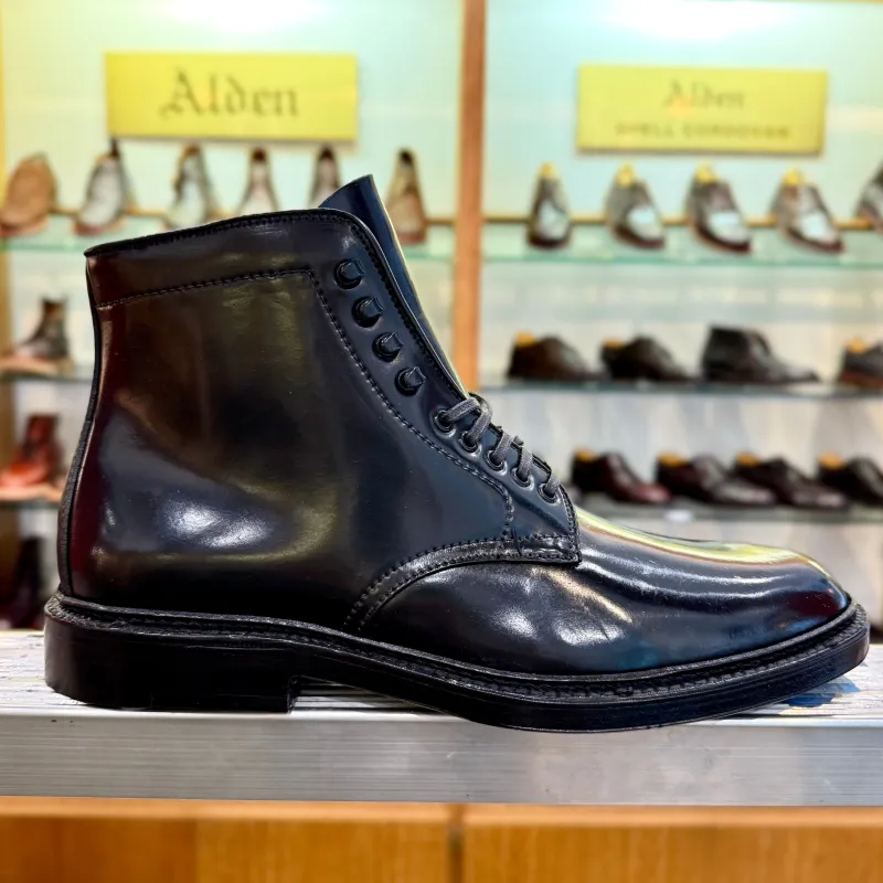 D6842H - Plain Toe "Director" Boot  in Black Shell Cordovan sold by Alden on Madison