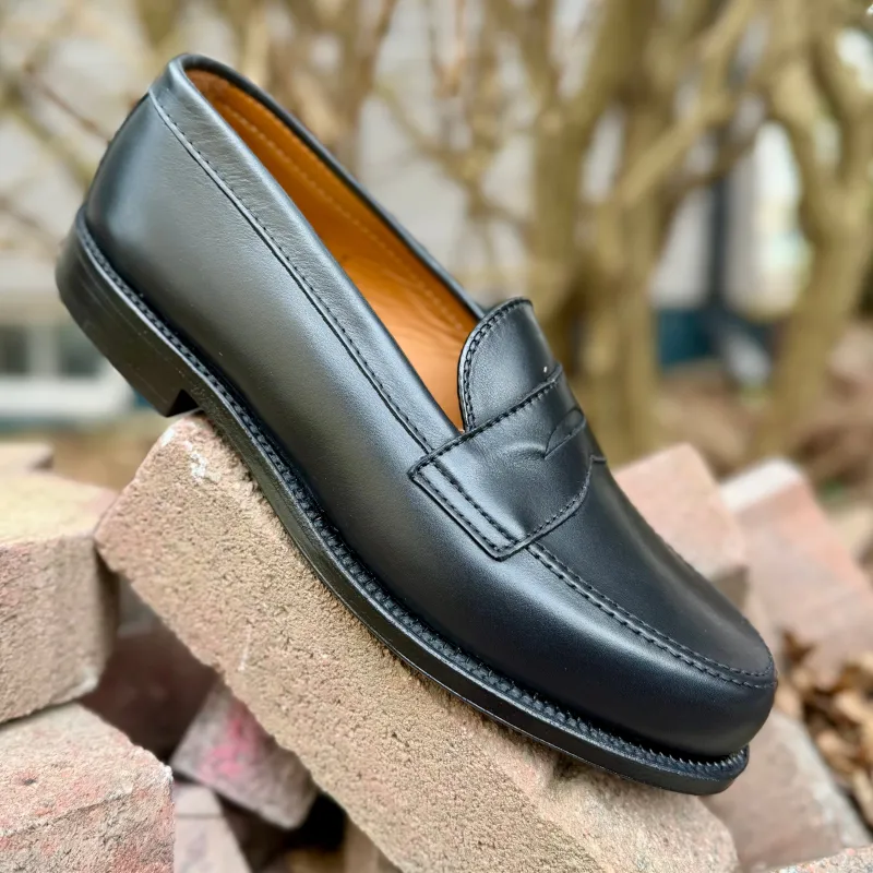 9827 - Black Calf Leisure Penny Loafer made by Alden on Madison