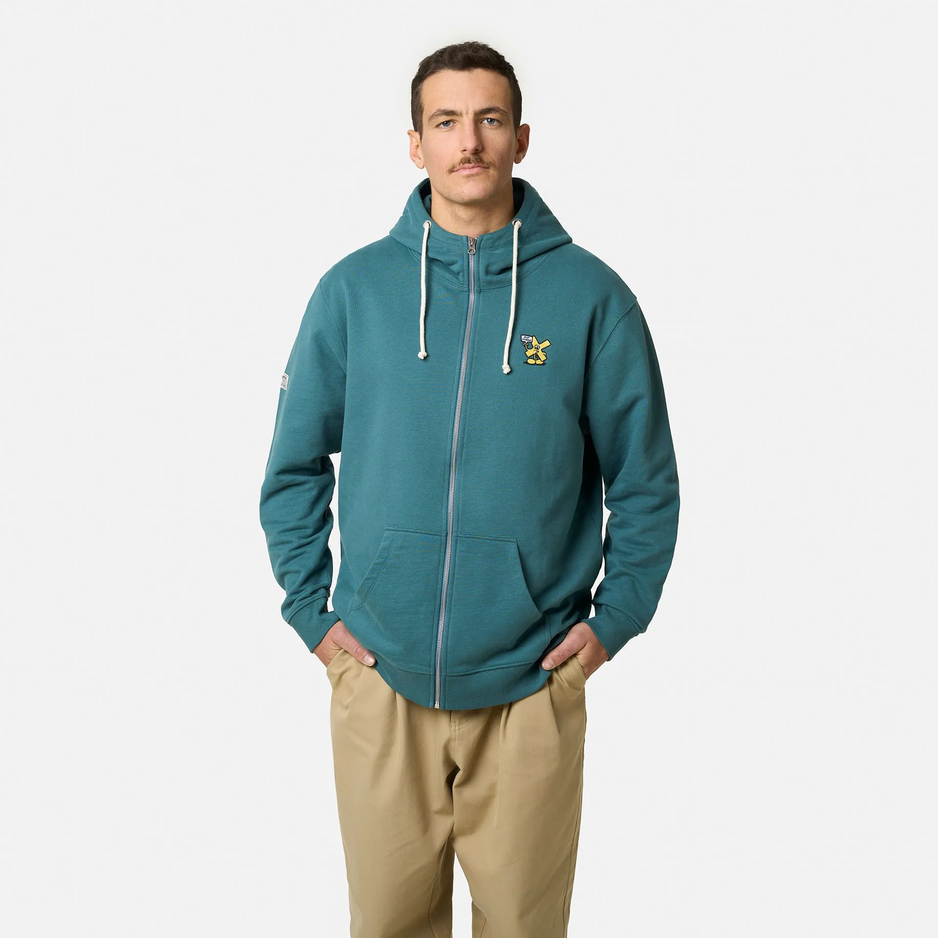 FULL ZIP HOODIE AMAZON GREEN sold by Blue Banana product image thumbnail 5