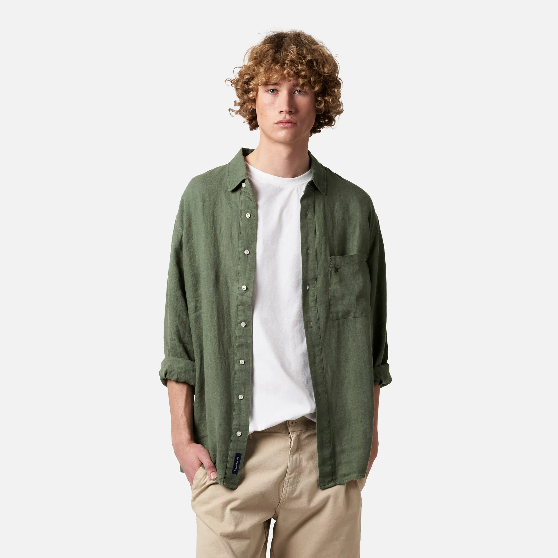 KHAKI LINEN SHIRT sold by Blue Banana product image thumbnail 5