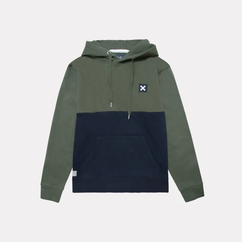KHAKI & NAVY BICOLOR HOODIE sold by Blue Banana