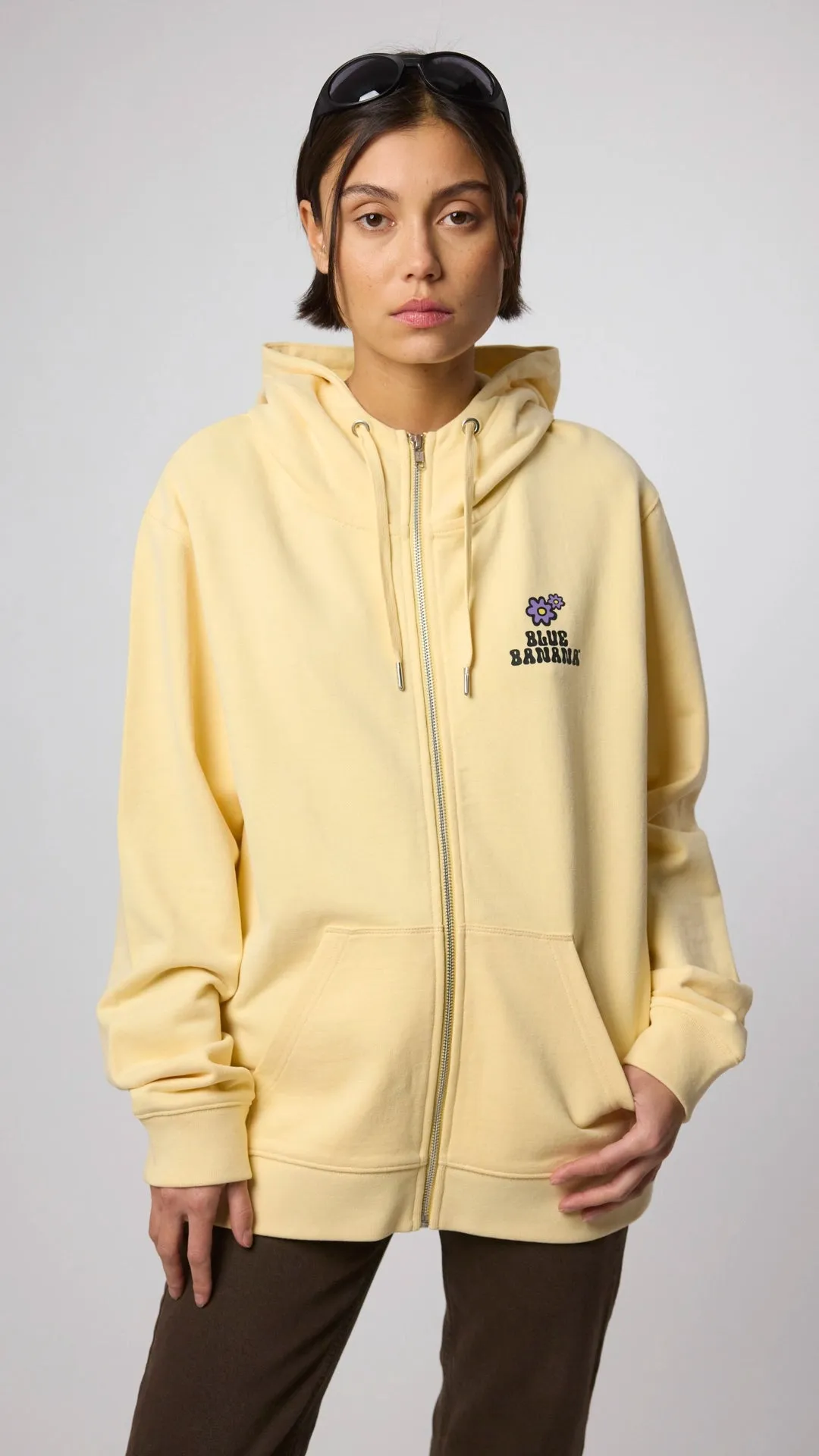 SUDADERA CON CAPUCHA FULL ZIP HARDY LIGHT YELLOW sold by Blue Banana product image thumbnail 3