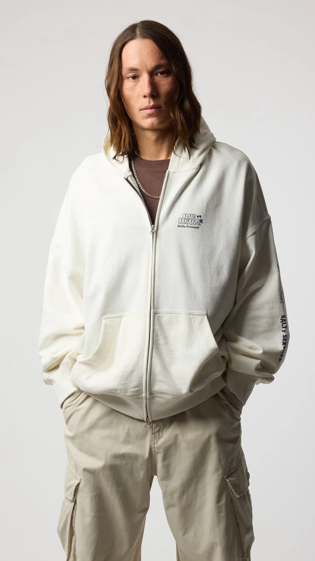 SUDADERA CON CAPUCHA FULL ZIP RANDOM BLANCO ROTO sold by Blue Banana product image thumbnail 5