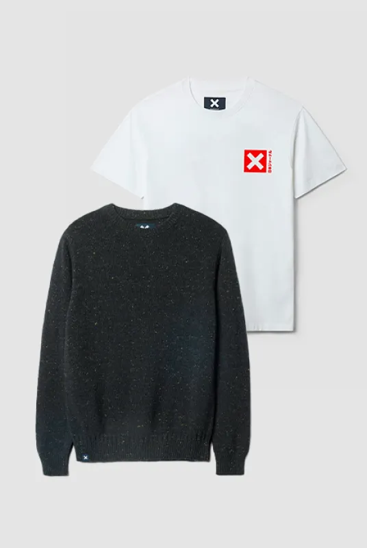 PACK JERSEY DE PUNTO PATH ANTRACITA + CAMISETA NATURE BLANCA sold by Blue Banana