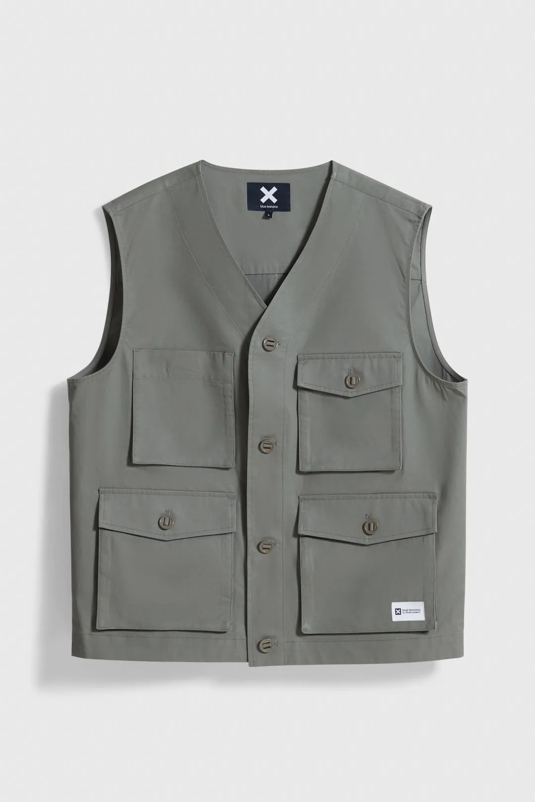 CHALECO CARGO OLIVE GREEN sold by Blue Banana