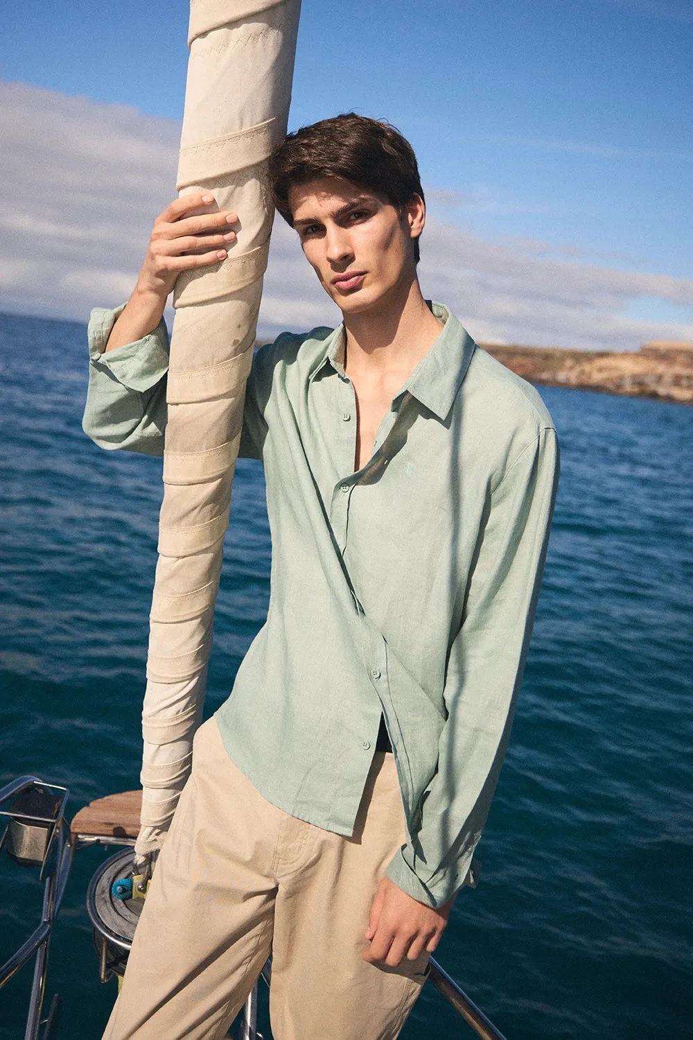 CAMISA DE LINO CORE SAGE sold by Blue Banana product image thumbnail 3