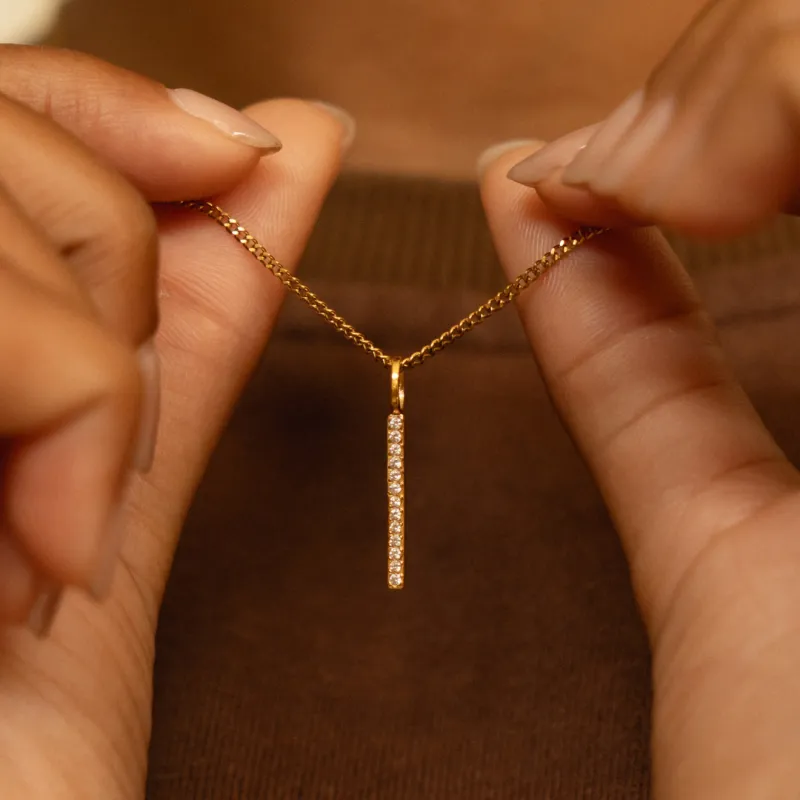 Sparkling Bar Necklace made by Atolea