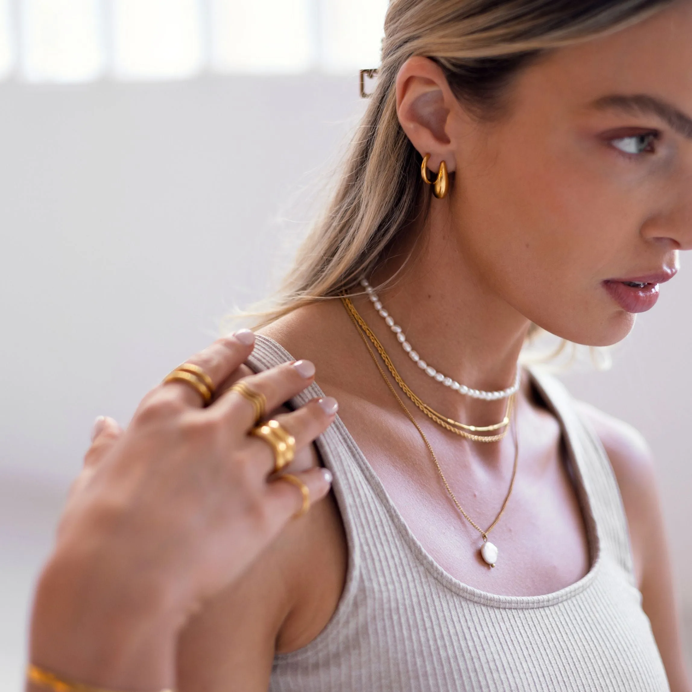 Teardrop Hoop Earrings sold by Atolea product image thumbnail 3