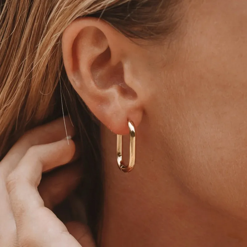 Oval Hoop Earrings sold by Atolea