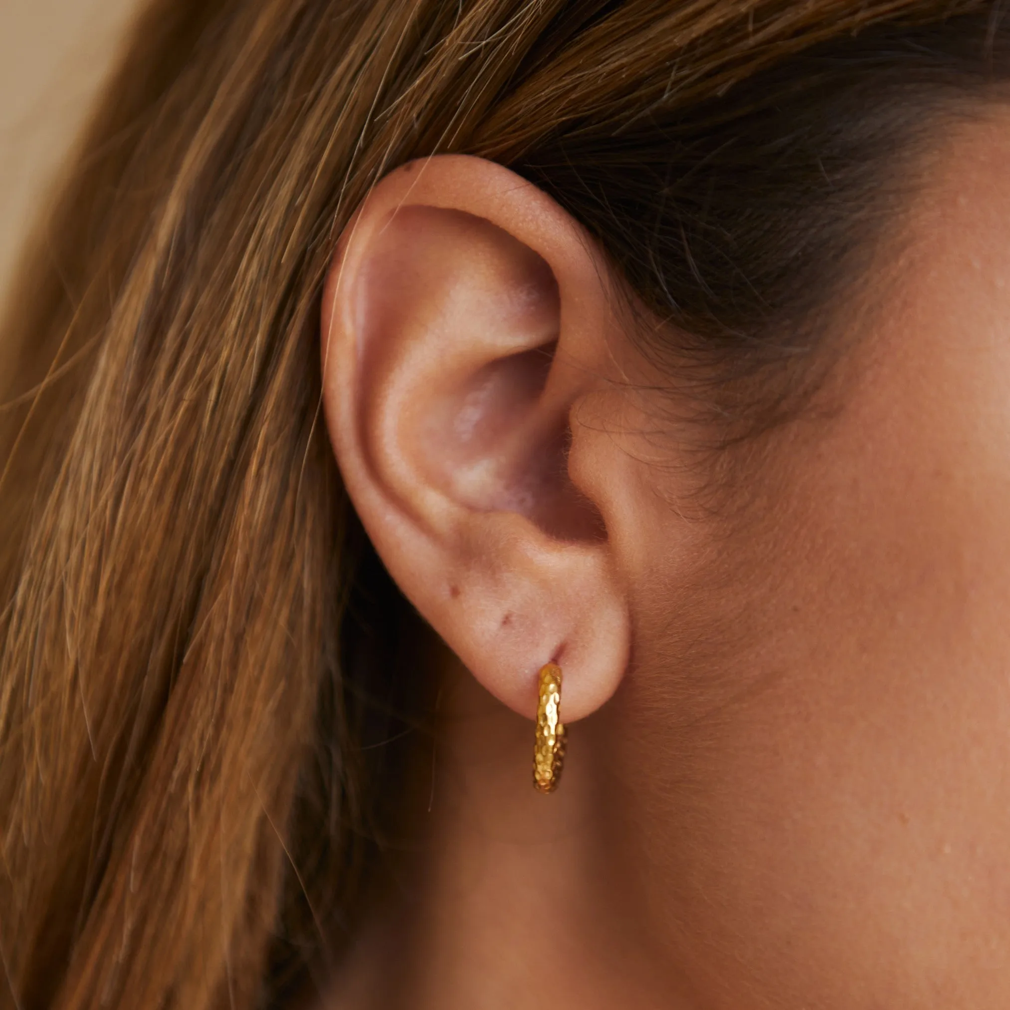 Hammered Hoops Earrings sold by Atolea product image thumbnail 4