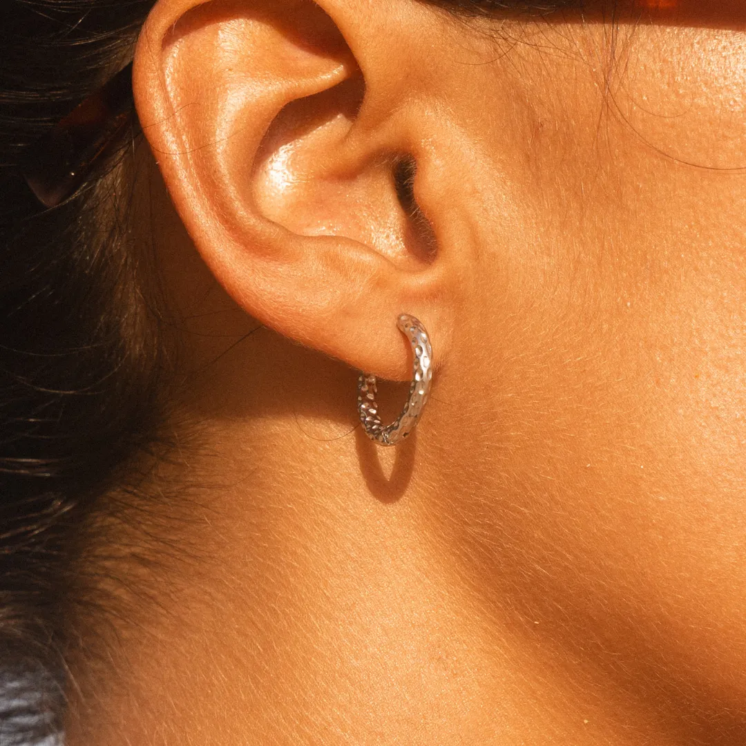 Hammered Hoops Earrings sold by Atolea product image thumbnail 3