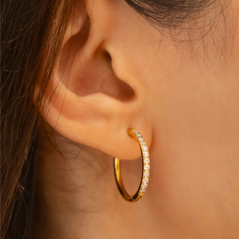 Large Pavé Hoops sold by Atolea