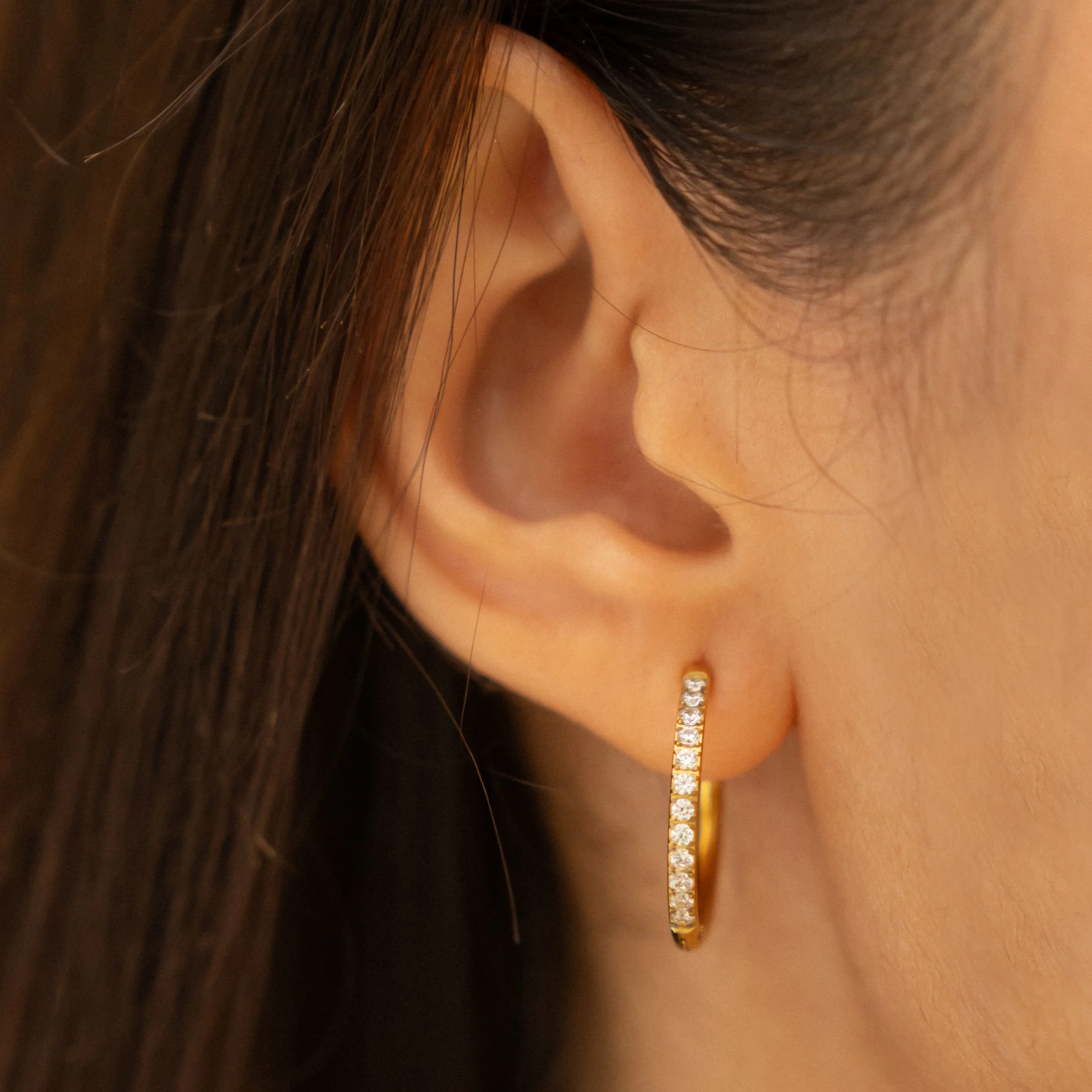 Large Pavé Hoops sold by Atolea product image thumbnail 3