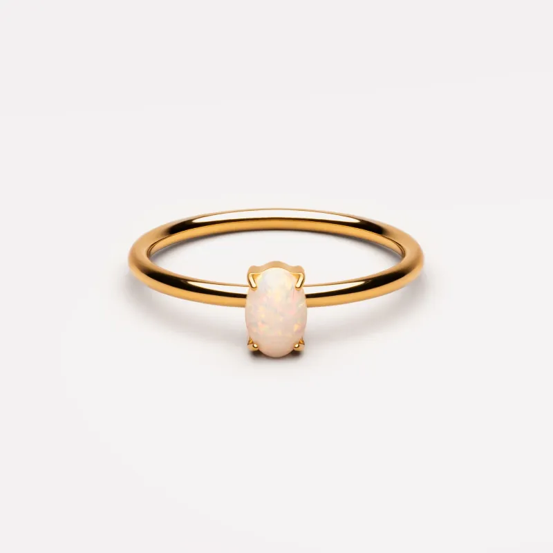 Oval Opal Ring made by Atolea
