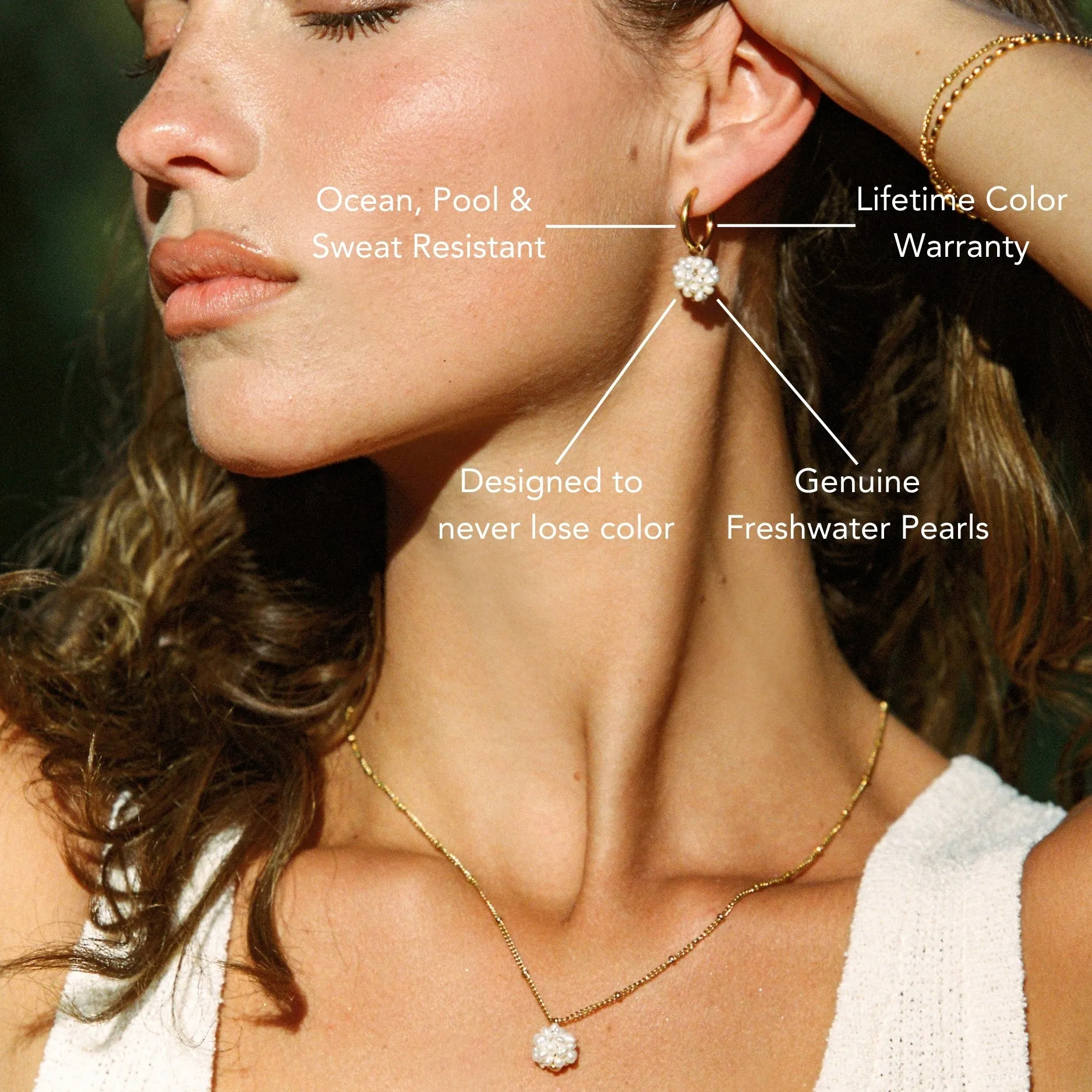 Tiny Pearls Hoops sold by Atolea product image thumbnail 5