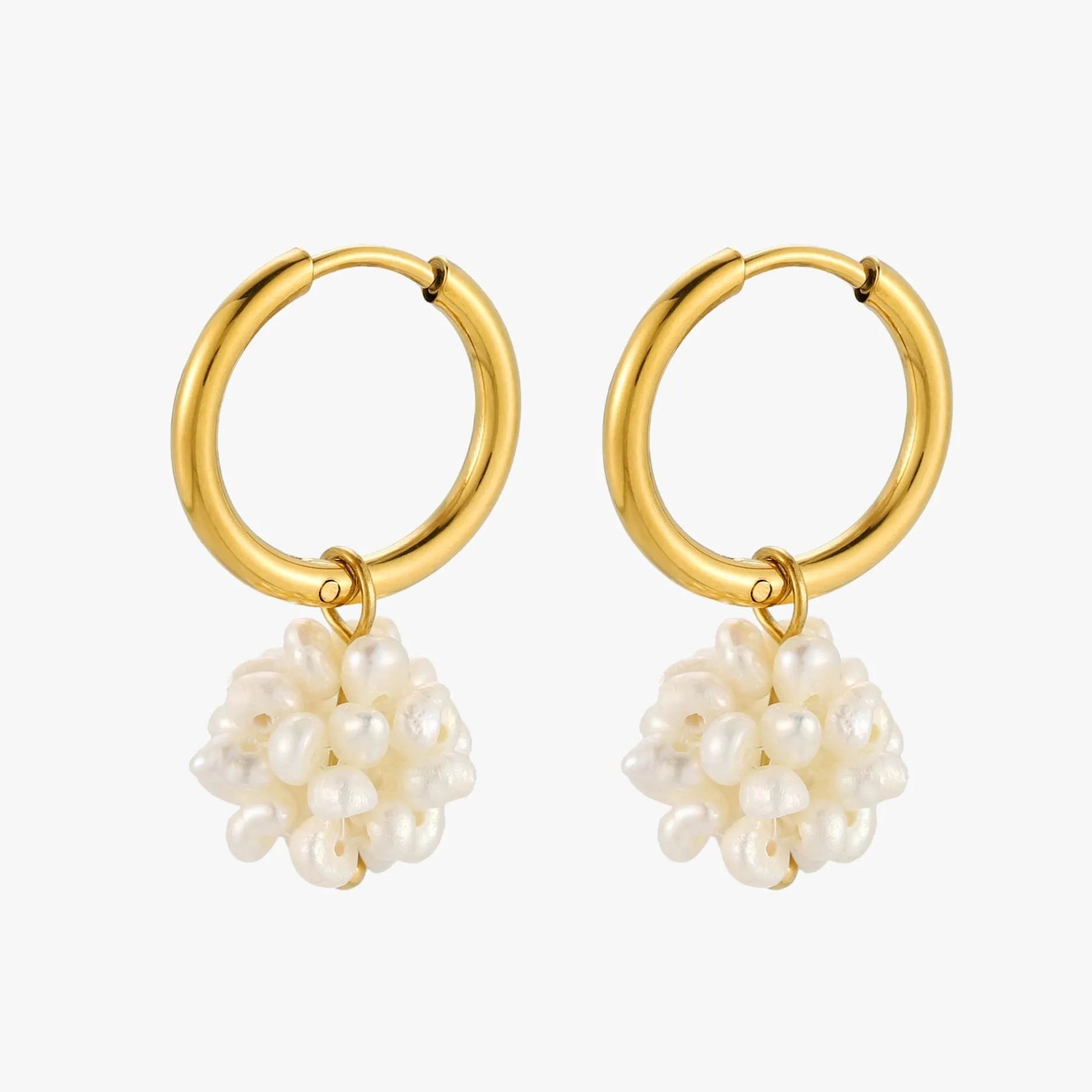 Tiny Pearls Hoops sold by Atolea product image thumbnail 2