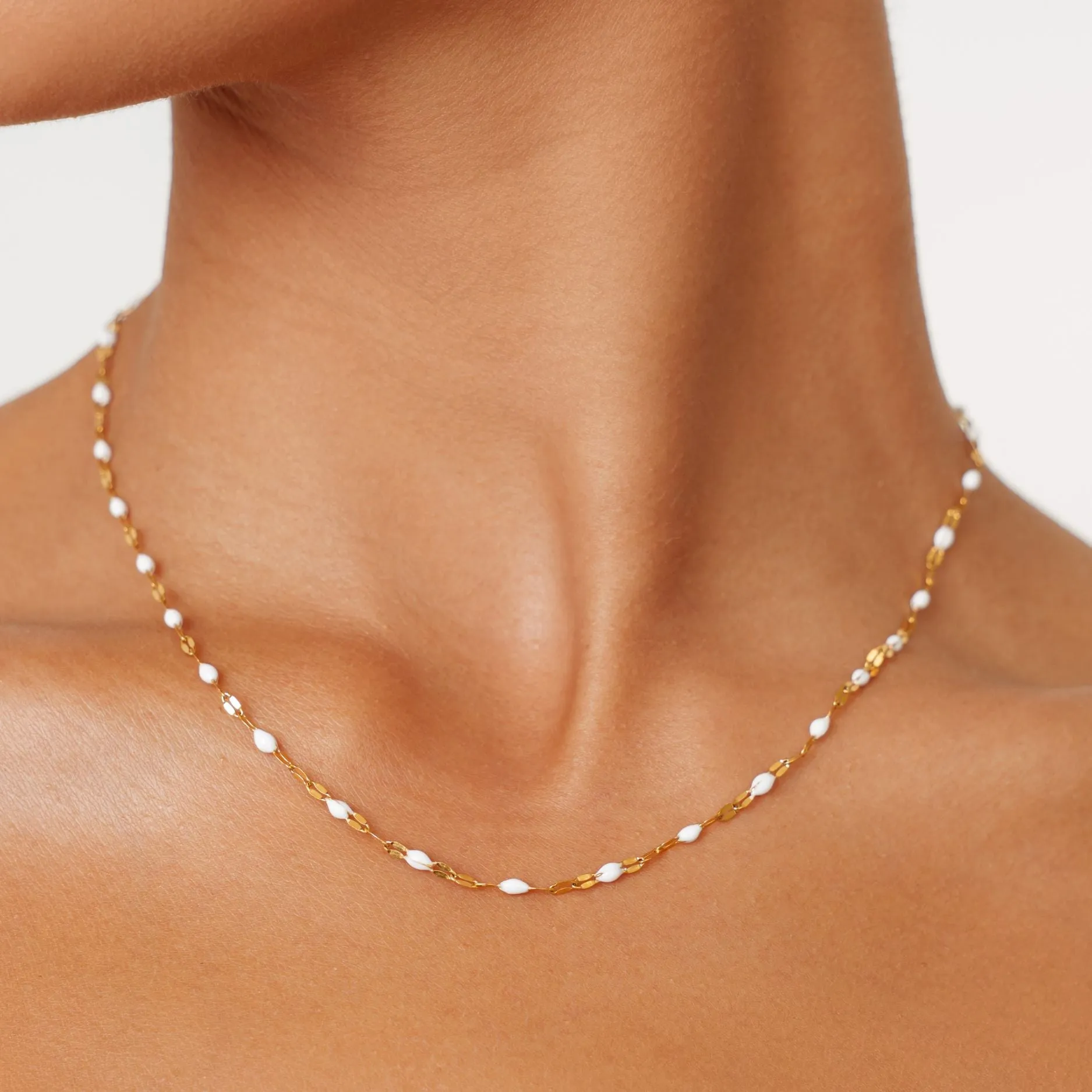 White Dainty Choker sold by Atolea