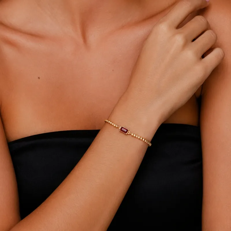 Beaded Birthstone Bracelet made by Atolea