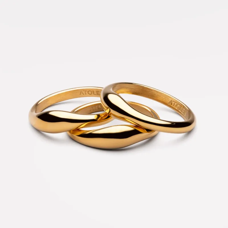Wavy Trio Rings made by Atolea