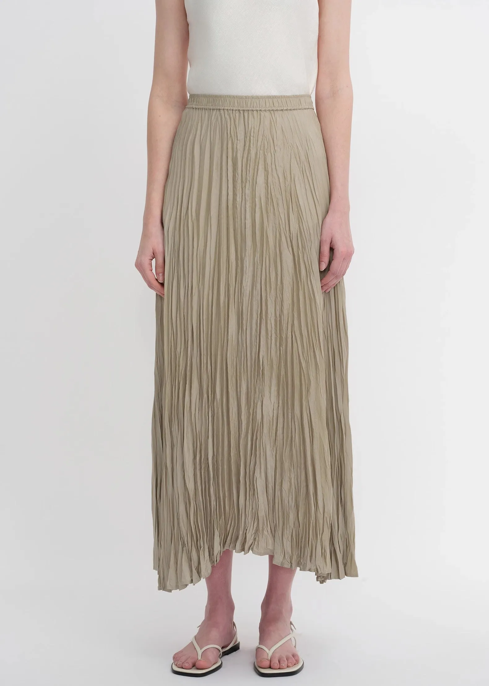 Mulberry silk custom pleated irregular hem skirt for women sold by Firelady Fur product image thumbnail 2