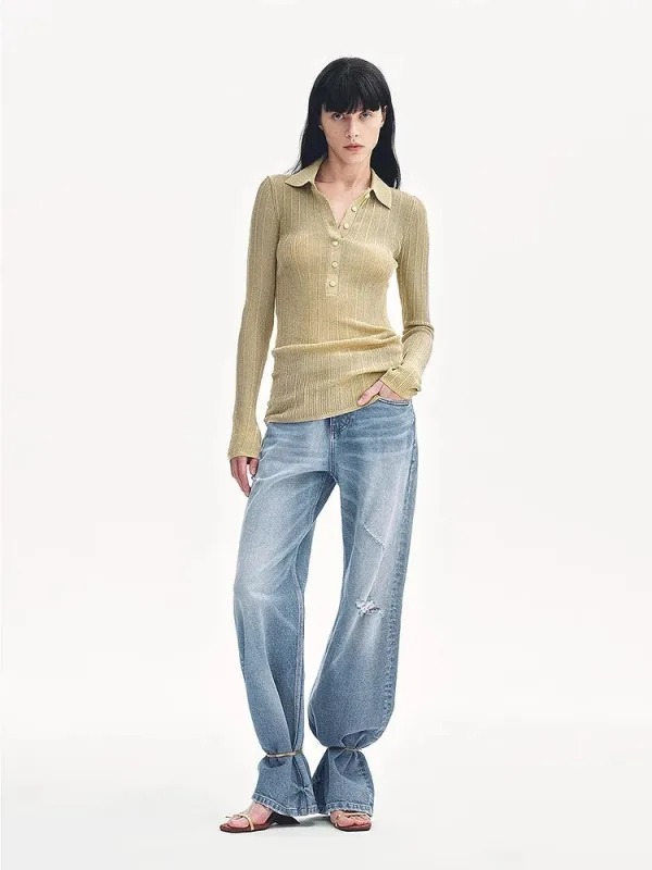 "Spring Inspiration" Retro Slim Fit POLO Neck Sweater sold by Firelady Fur