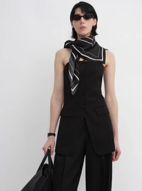 Fireladyfur Women's Stretch Silk Scarf with Original Geometric Print sold by Firelady Fur product image thumbnail 5