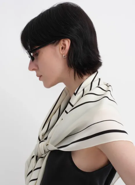 Fireladyfur Women's Stretch Silk Scarf with Original Geometric Print sold by Firelady Fur product image thumbnail 2