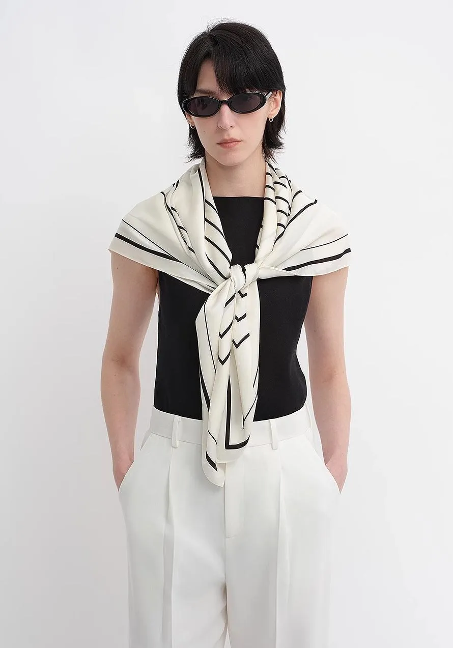 Fireladyfur Women's Stretch Silk Scarf with Original Geometric Print sold by Firelady Fur