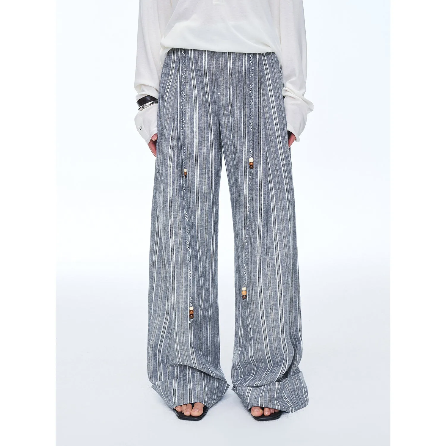 Retro style linen wide-leg casual pants"Free Afterglow" sold by Firelady Fur product image thumbnail 2