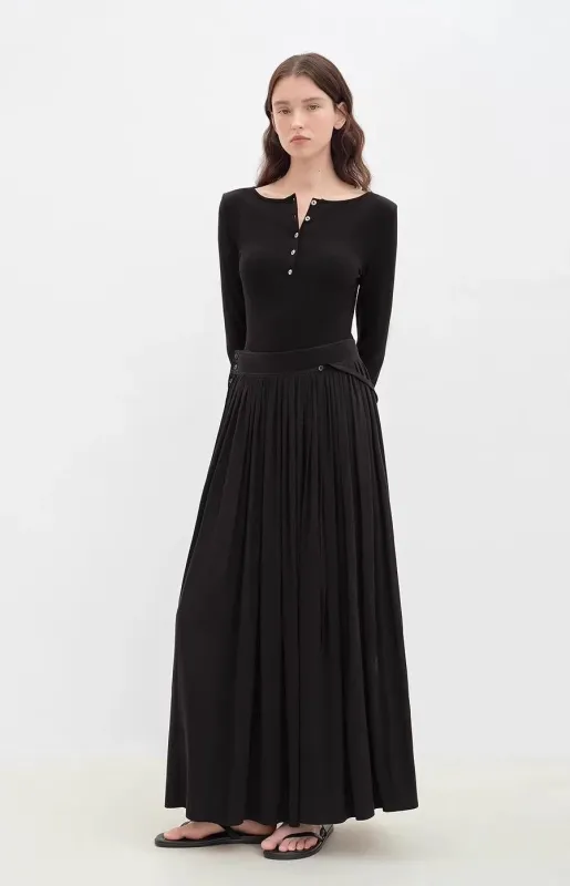 "Floating Lights on the Sea" Adjustable Waist Pleated Straight Skirt sold by Firelady Fur