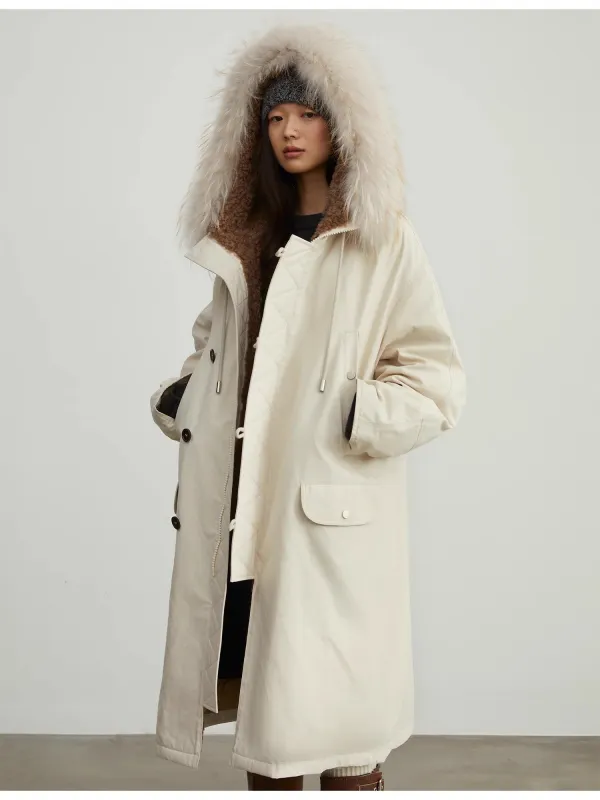 “Manchester City old story”  Winter Loose Long Hooded Parka sold by Firelady Fur