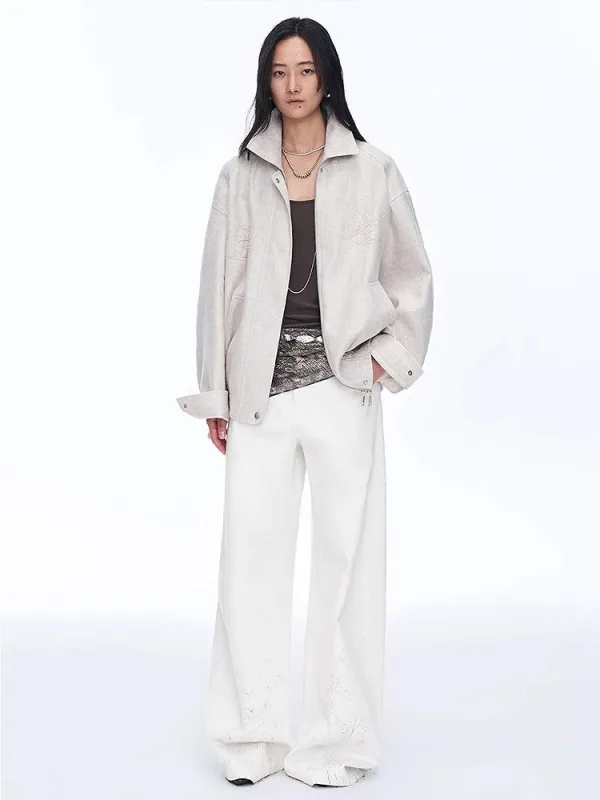 Retro ethnic style beaded embroidery linen loose straight version jacket spring"Comfort Zone" sold by Firelady Fur