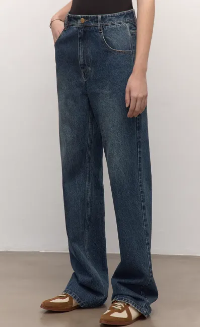 TOP grade long-staple cotton basic micro-stacked straight jeans sold by Firelady Fur product image thumbnail 2