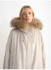 Removable raccoon fur collar 90 white velvet parka women's double zipper coat sold by Firelady Fur