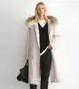Removable raccoon fur collar 90 white velvet parka women's double zipper coat sold by Firelady Fur