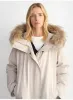 Removable raccoon fur collar 90 white velvet parka women's double zipper coat sold by Firelady Fur