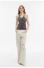 "Gray and Denim" stylish and personalized Turkish washed retro distressed holes straight flared jeans sold by Firelady Fur