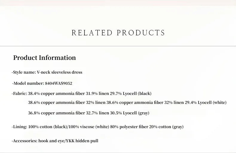 Lightweight and zero-pressure cupro linen textured anti-wrinkle V-neck sleeveless A-line dress sold by Firelady Fur product image thumbnail 4