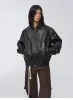 Imported waxed sheep leather retro work jacket coat for women "Fashionable Luke" sold by Firelady Fur