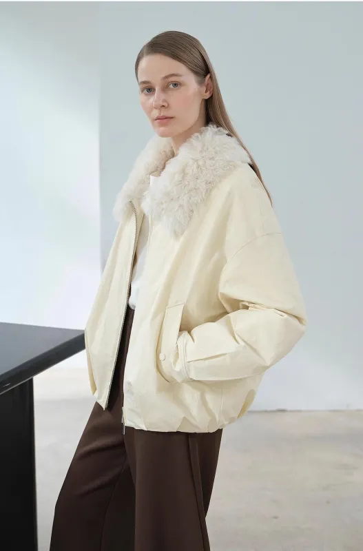 Fireladyfur Short Parka with Detachable Tuscan Fur Collar"Mariette" sold by Firelady Fur