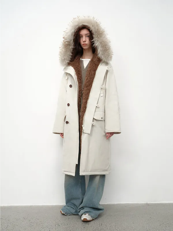 “Manchester City Old Stories II”long raccoon fur collar 90 duck down parka sold by Firelady Fur