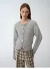"Hokkaido Weaving Love" wool blend crew neck cardigan top sold by Firelady Fur